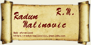 Radun Malinović vizit kartica